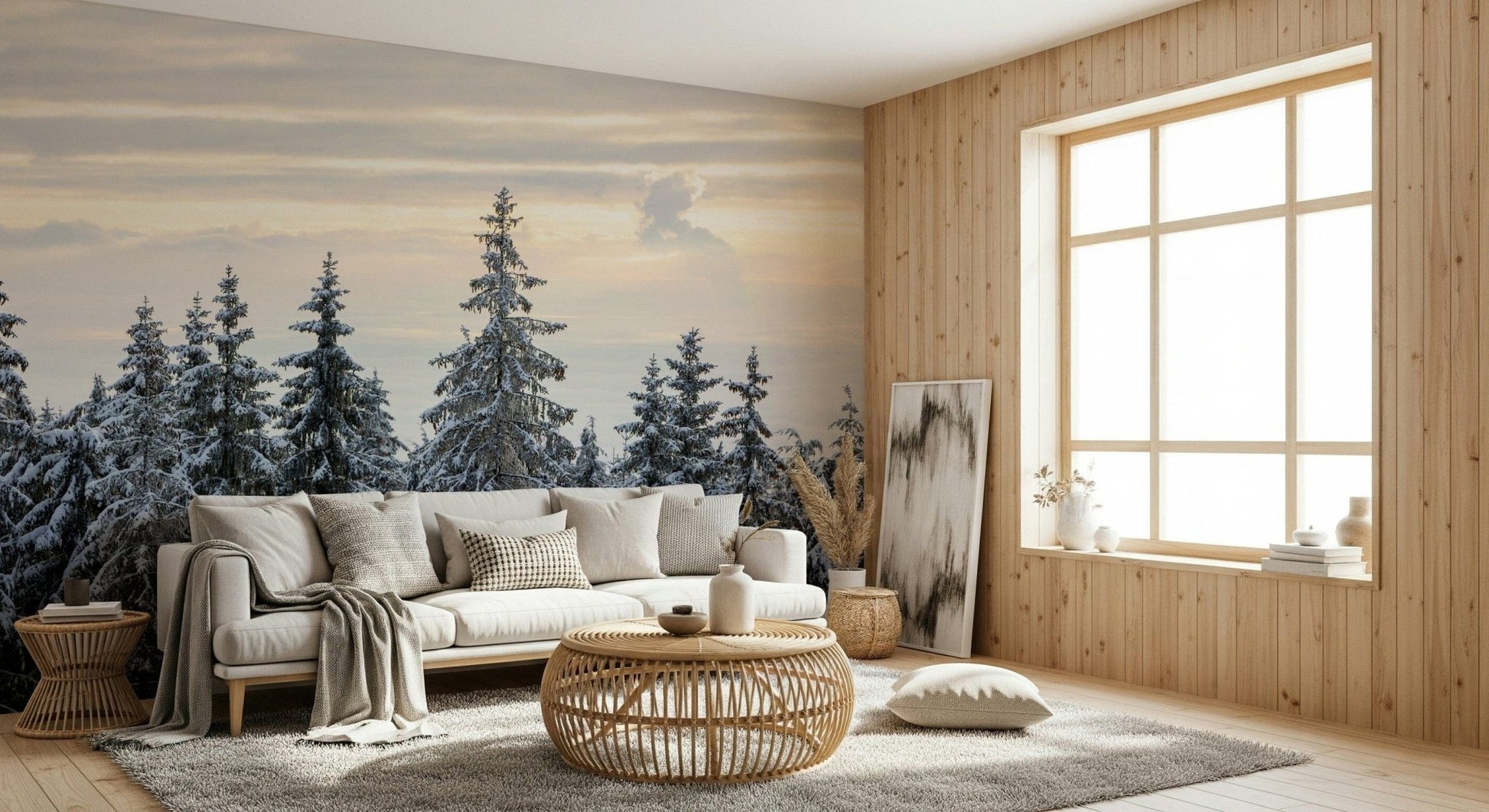Winter Pine Serenity Wall Mural