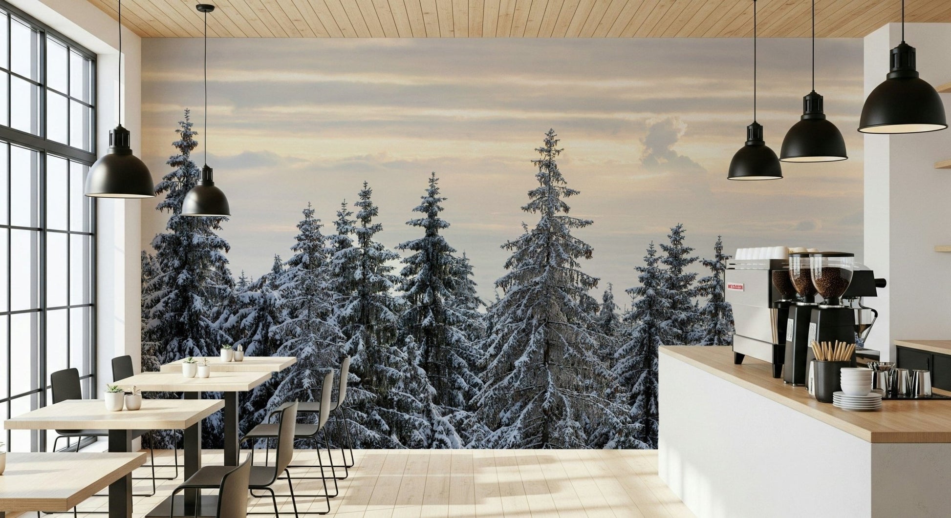 Winter Pine Serenity Wall Mural