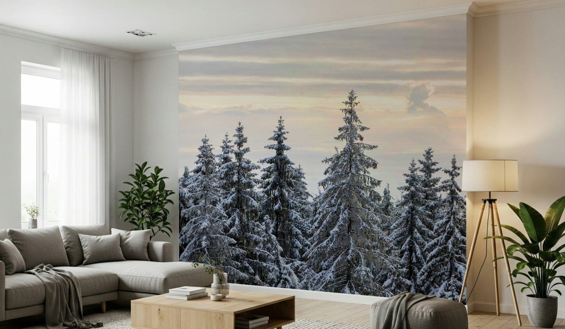 Winter Pine Serenity Wall Mural