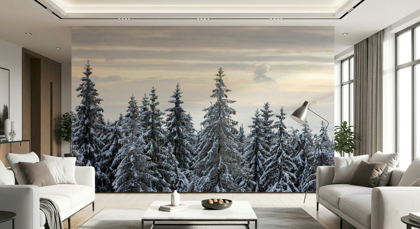 Winter Pine Serenity Wall Mural