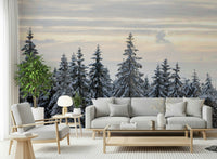 Winter Pine Serenity Wall Mural