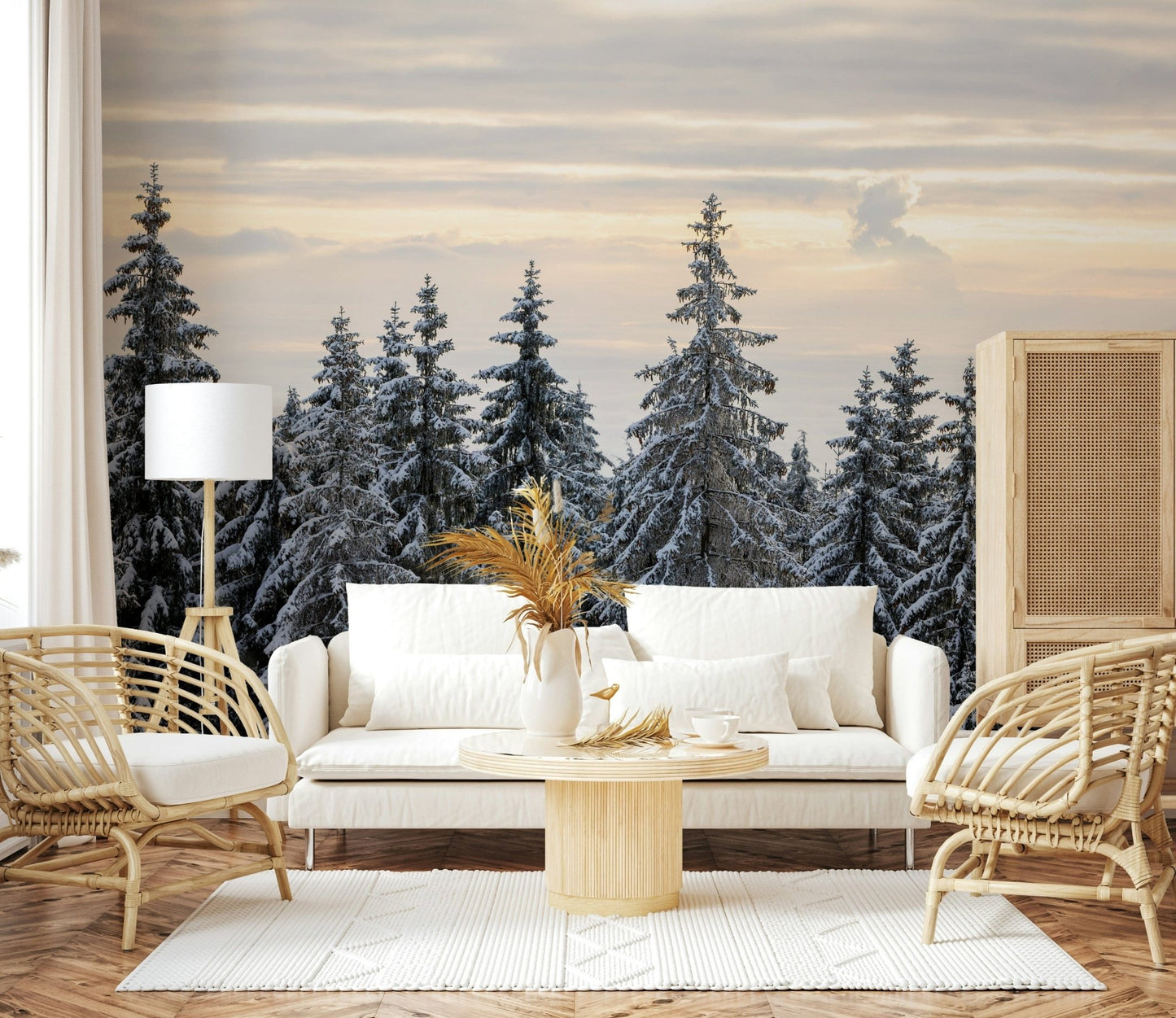 Winter Pine Serenity Wall Mural