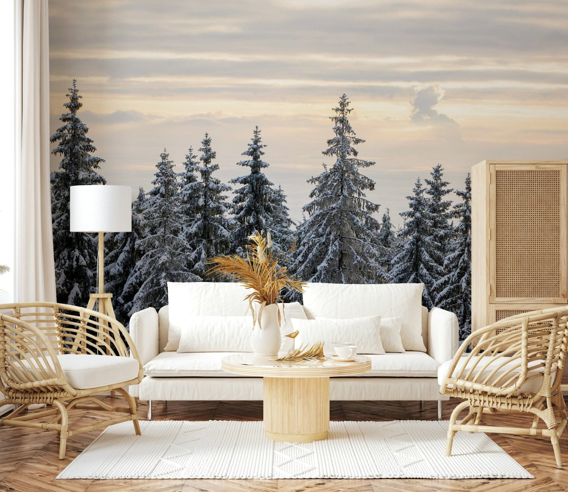 Winter Pine Serenity Wall Mural