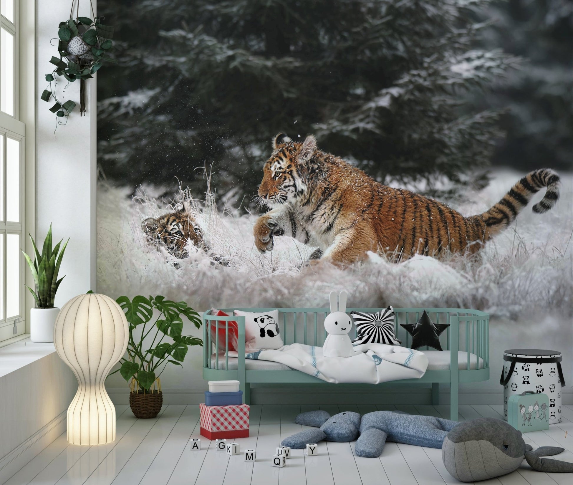 A contemplative gentle design wallpaper mural for a feature wall., GD5918