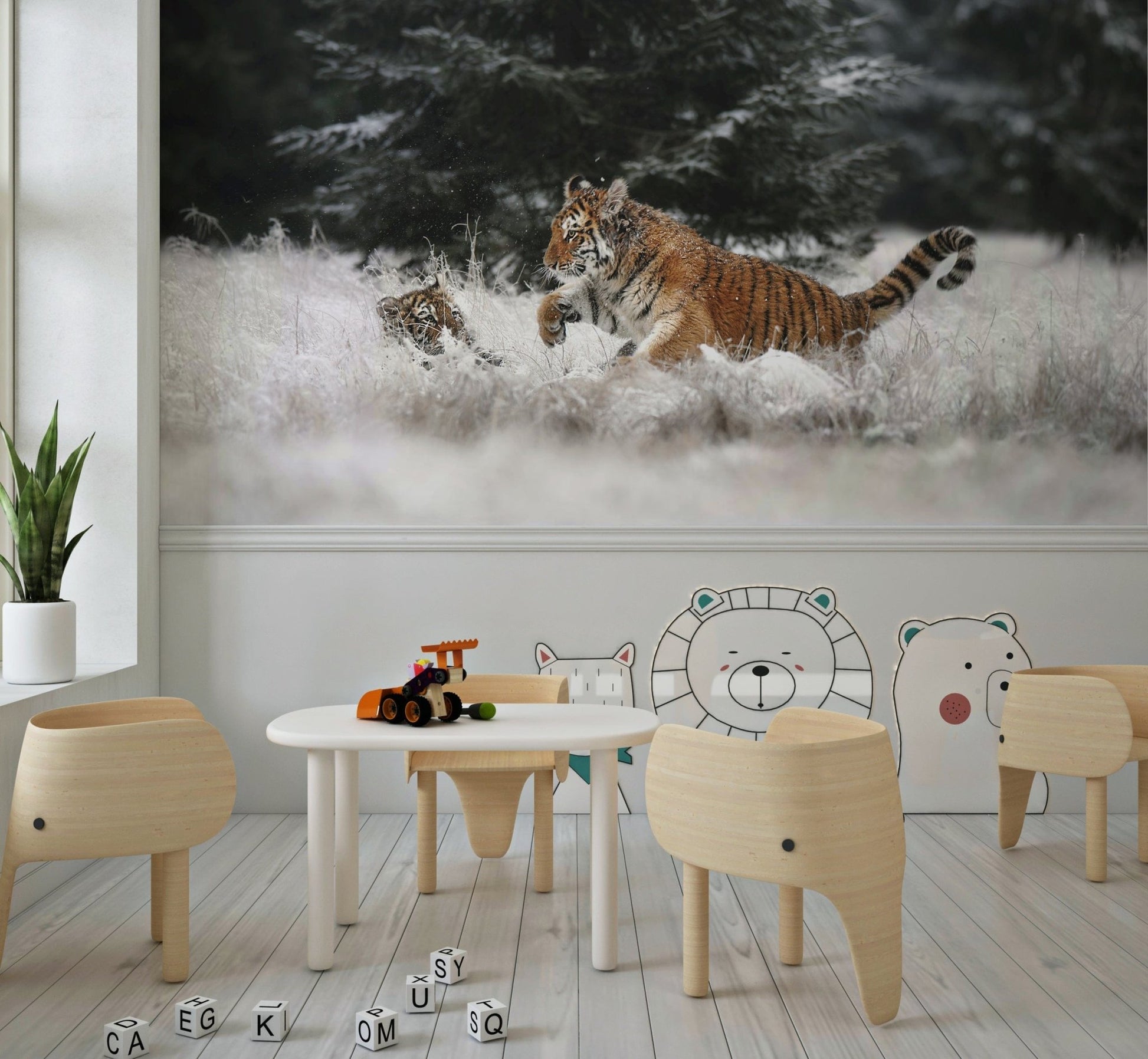 A serene subtle animal wall mural for your decor., GD5918