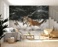 A calming abstract design wallpaper mural that defines a space., GD5918