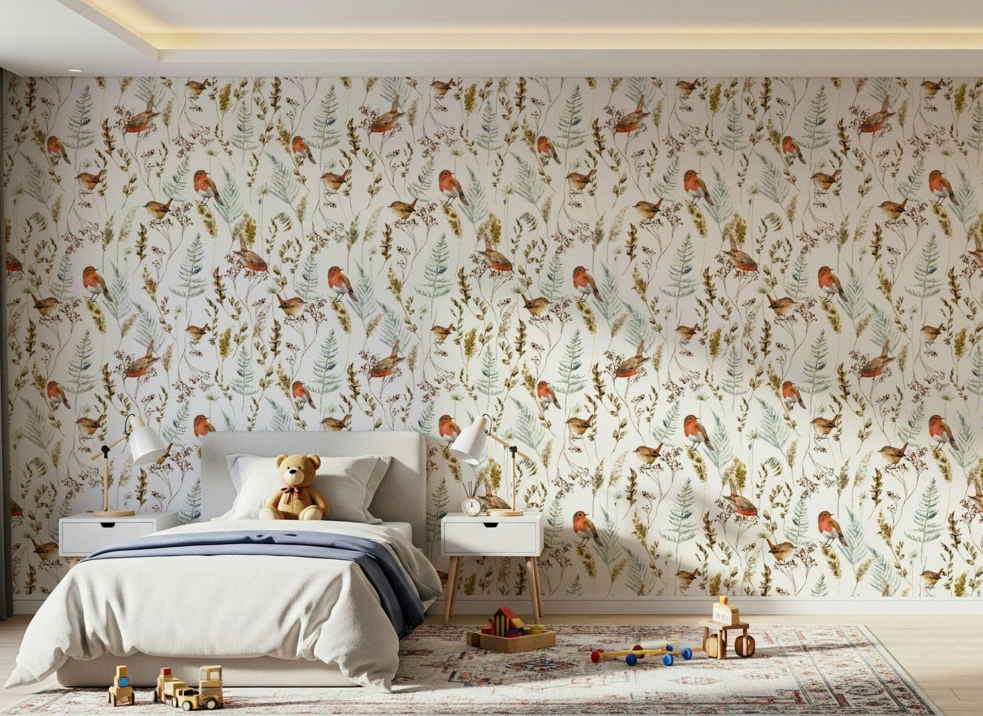 Rustic nature-inspired wall decor for a cozy reading nook or library.