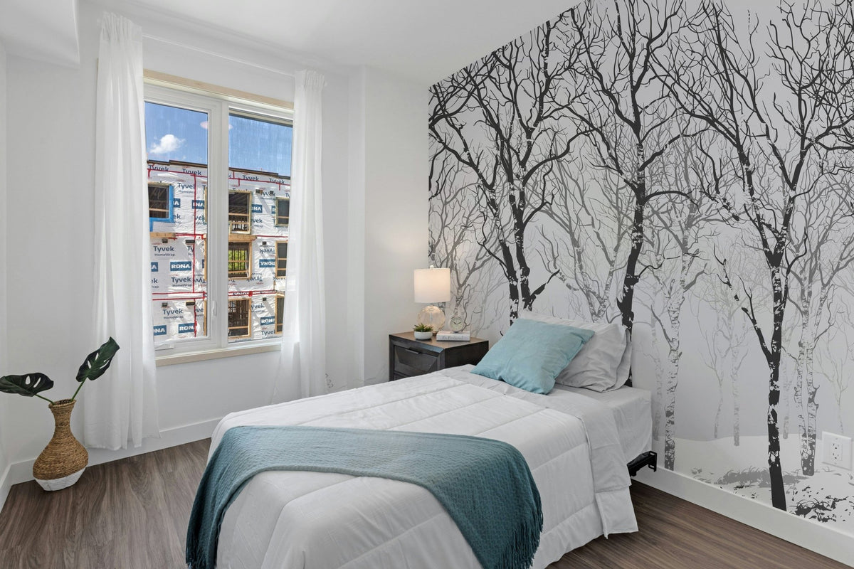 Winter snow forest wallpaper mural scene A942