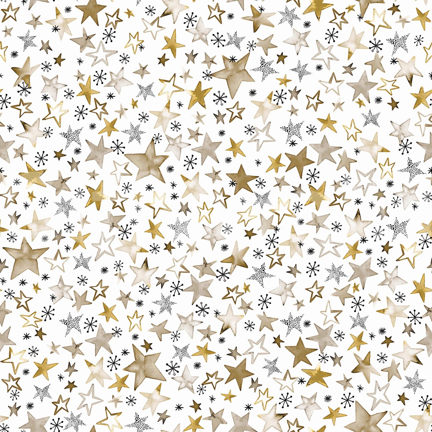 Winter Gold Stars Wallpaper for a Dreamy Kids Room

