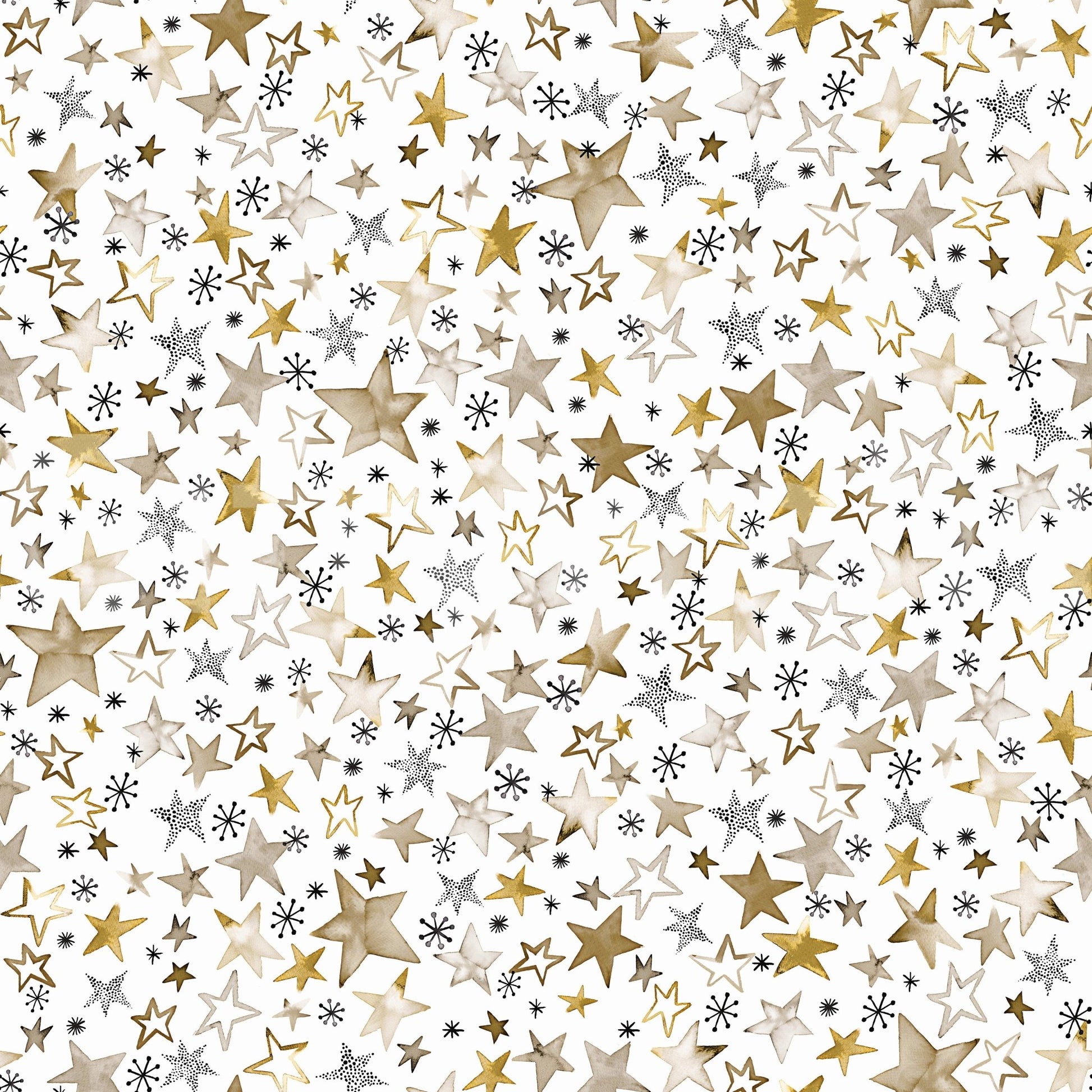 Winter Gold Stars Wallpaper for a Dreamy Kids Room

