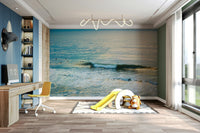 A contemplative rough water wallpaper mural for a feature wall.

