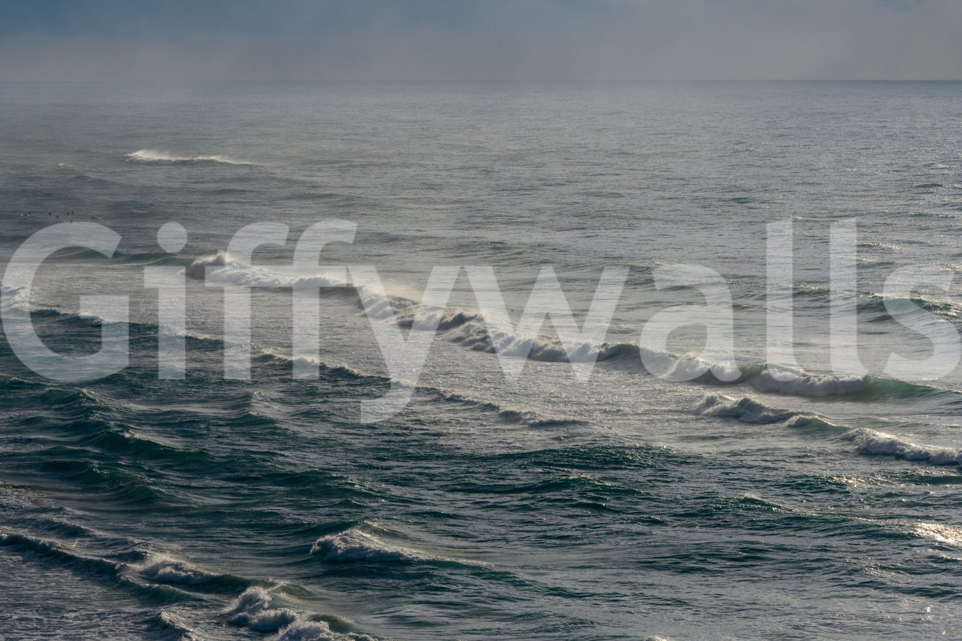 A high-quality serene ocean wall mural for walls.


