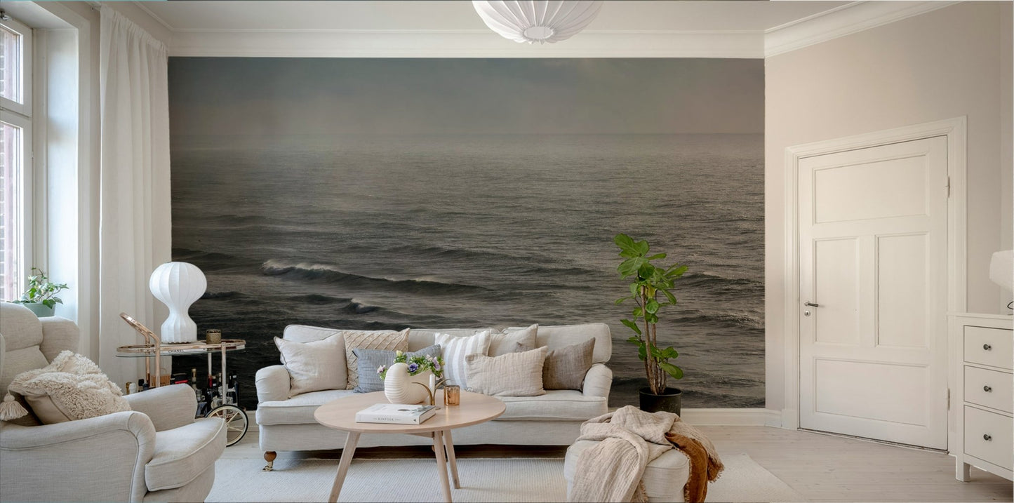 A contemplative rough water wallpaper mural for a feature wall.

