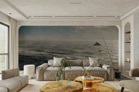 An artistic ocean landscape mural for home decor.


