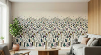 Silver birch style wallpaper for an elegant hallway entry space.