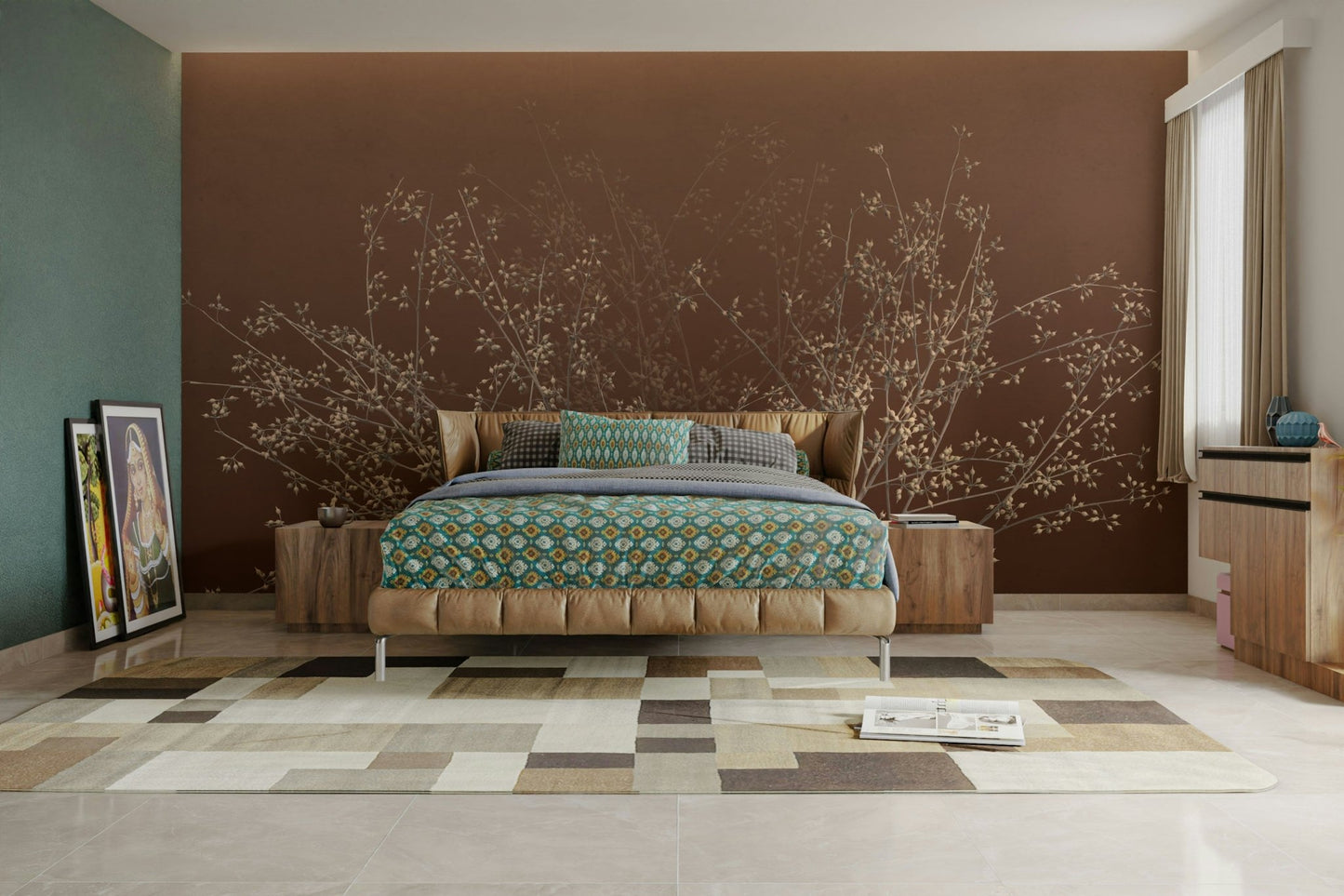 The colors are muted, like dark brown, black, or deep gray.

