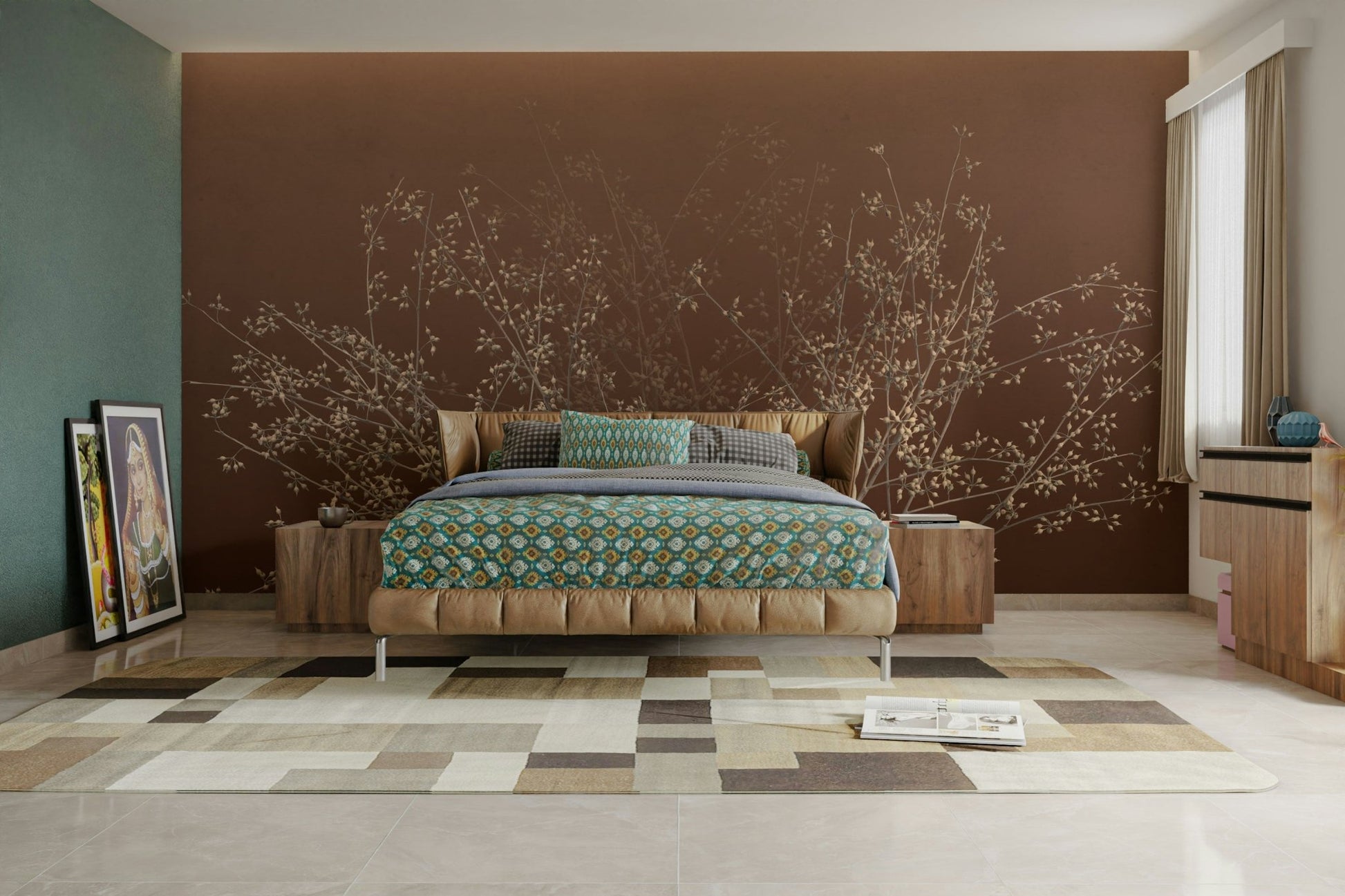 The colors are muted, like dark brown, black, or deep gray.

