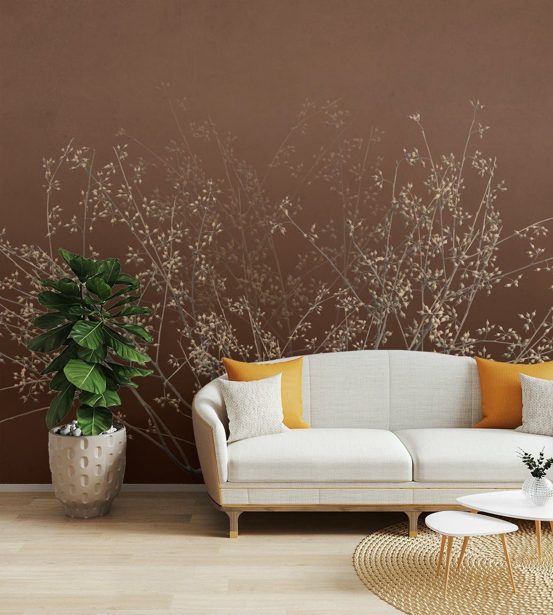 The lines of the branches are fluid and organic.

