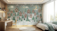 Small houses with peaked roofs are nestled in a valley. GD4087
 
