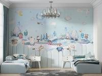 The colors are muted, like soft whites, grays, and light blues.

