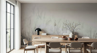 A graceful subtle pattern wall mural in cool, tranquil tones.