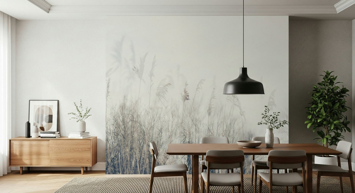 A beautiful subtle abstract wallpaper mural with a winter or frost effect.