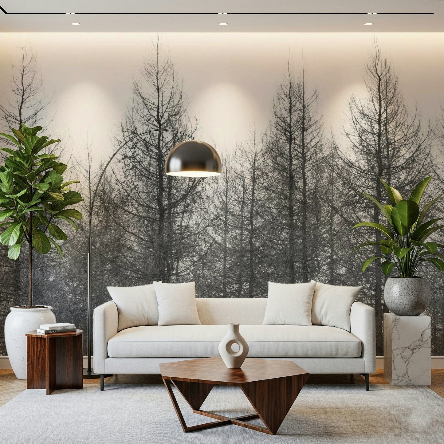 Winter's Edge Wall Mural used as a hallway perspective wallpaper.