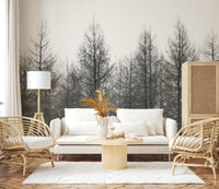 Frosty nature wallpaper for a professional home office feature wall.