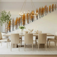 Winter's Gold Wall Mural in a nursery with light wooden accents wallpaper.