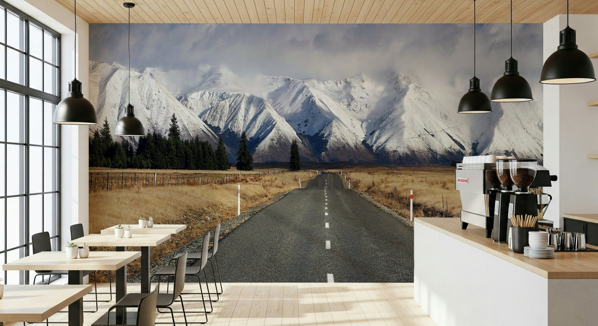 Winter's Road Wall Mural used as a hallway perspective wallpaper., GD5941
