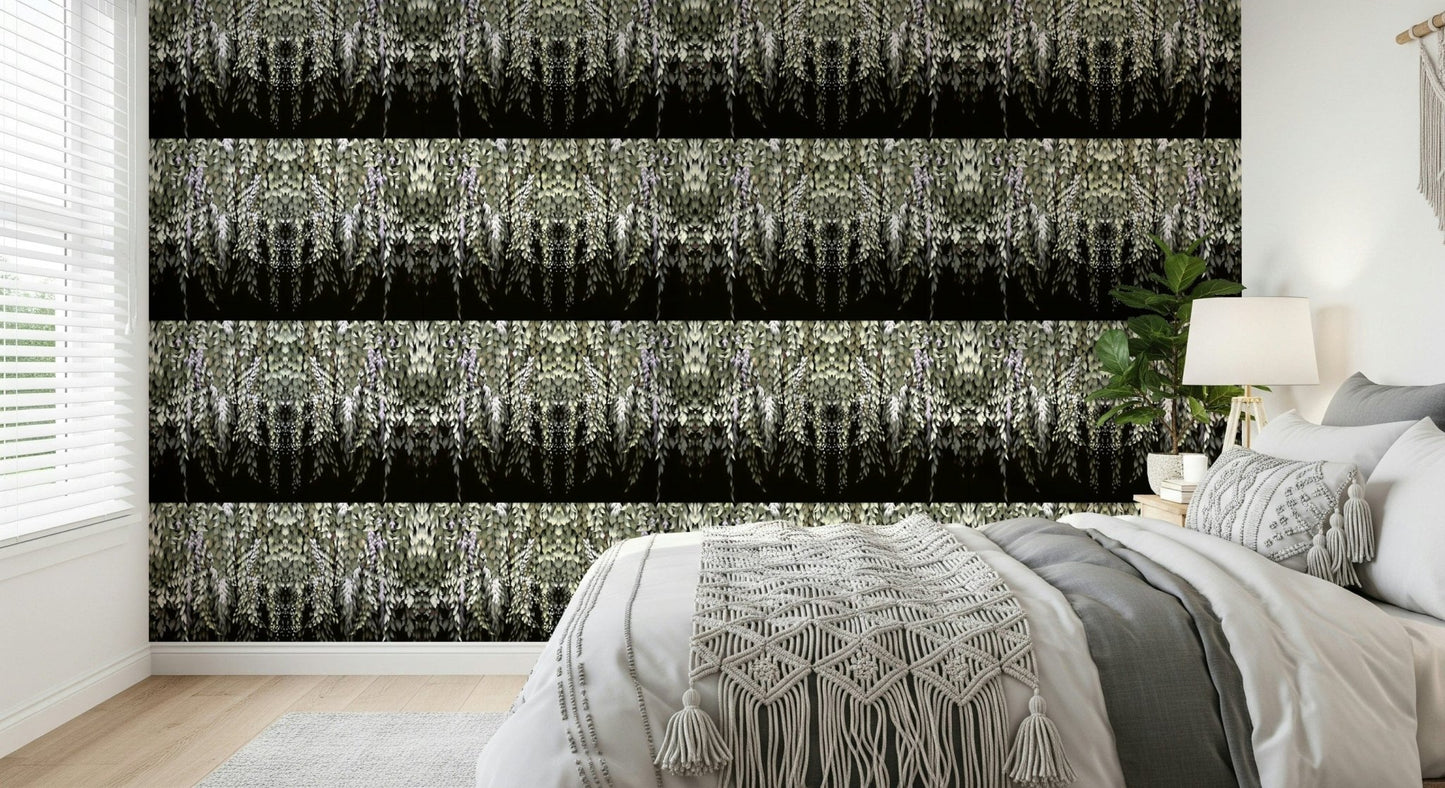 A serene dining space showcasing the large Wisteria Cascade.