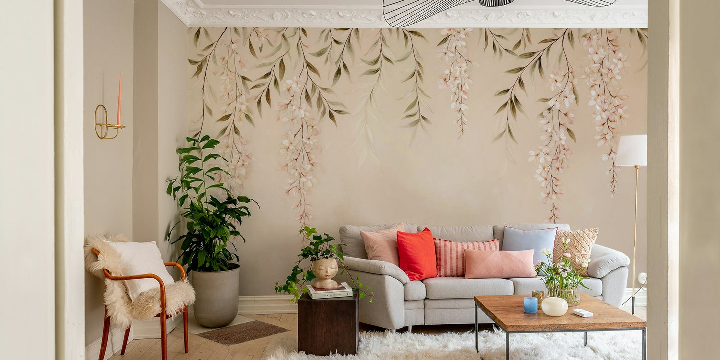 A serene and enchanting wall mural.
