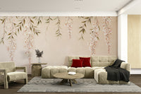 Features delicate wisteria vines and blossoms, often depicted in a cascading or flowing manner.
