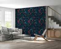 Green woodland Wonderforest Wallpaper mural for a peaceful bedroom wall.