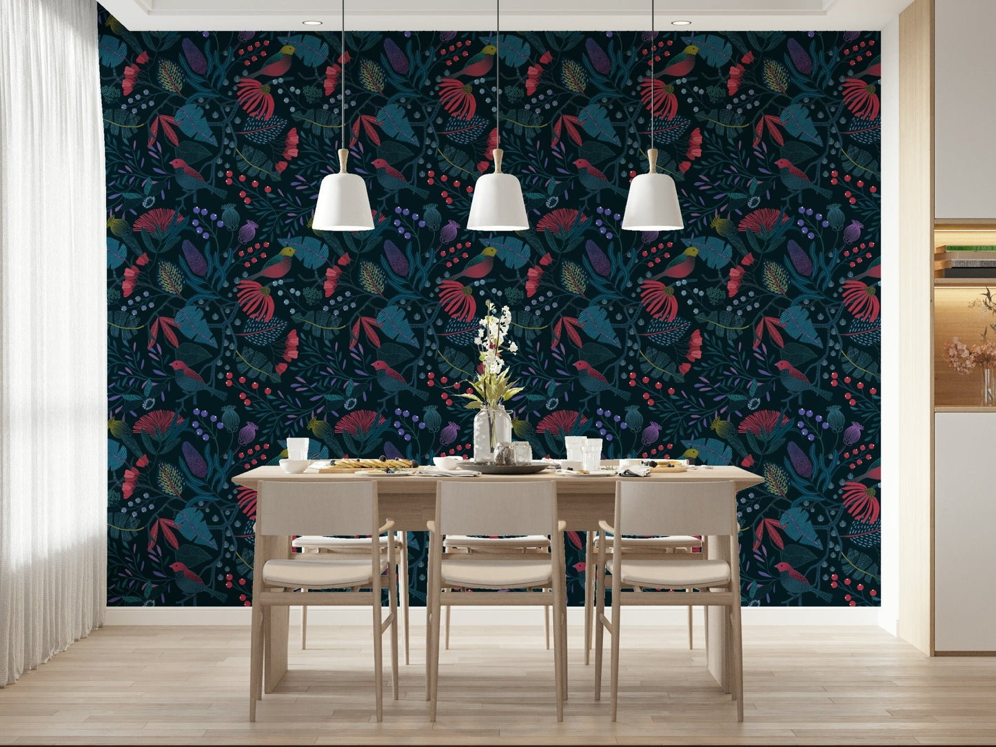 Enchanted forest Wonderforest Wallpaper mural for a nursery feature wall.