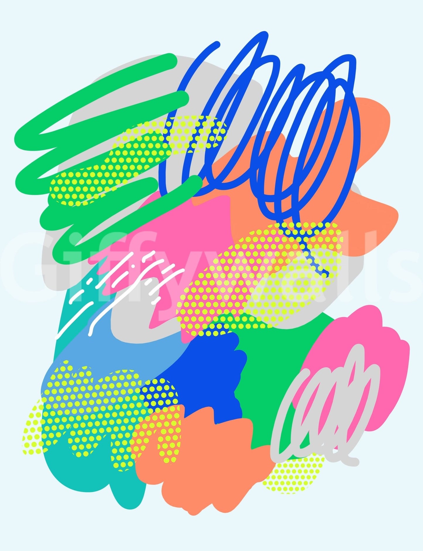 Expressive Wonders wallpaper mural showing chaotic yet harmonious visual composition.