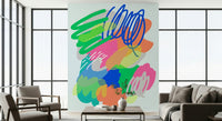 Creative Wonders wallpaper mural illustrating bold strokes and bright organic forms.