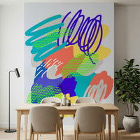 Dynamic art wallpaper, striking colors and textures, exciting Wonders2 Wall print.