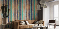 Multicolored wooden planks wallpaper design wood-06
