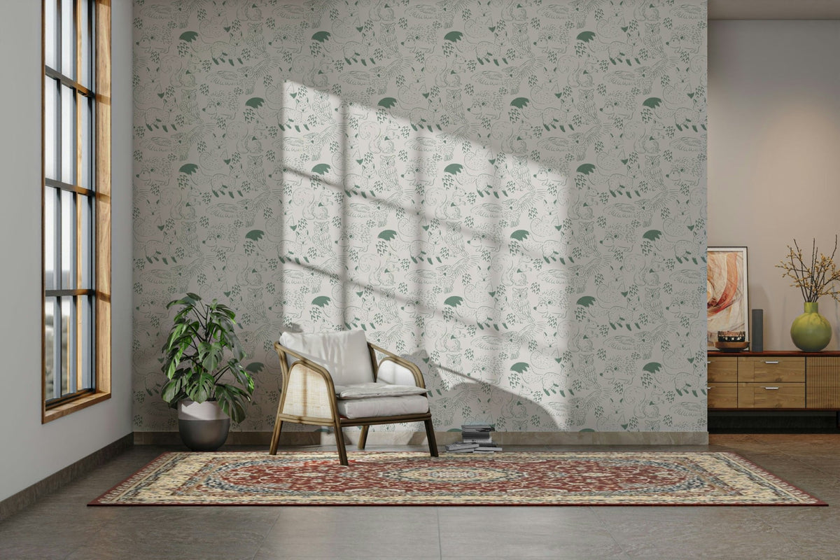 Squirrel and hedgehog wall mural GD692
