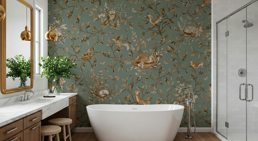 Woodland Dreams Wall Mural serene forest scene living room decorative accent.
