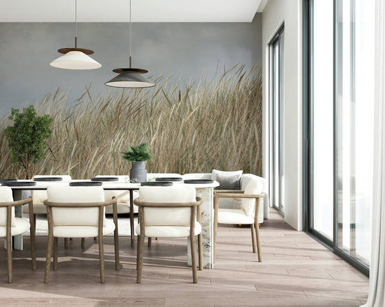 Woodland Grass wall mural, natural tan texture, light serene landscape., GD6940
