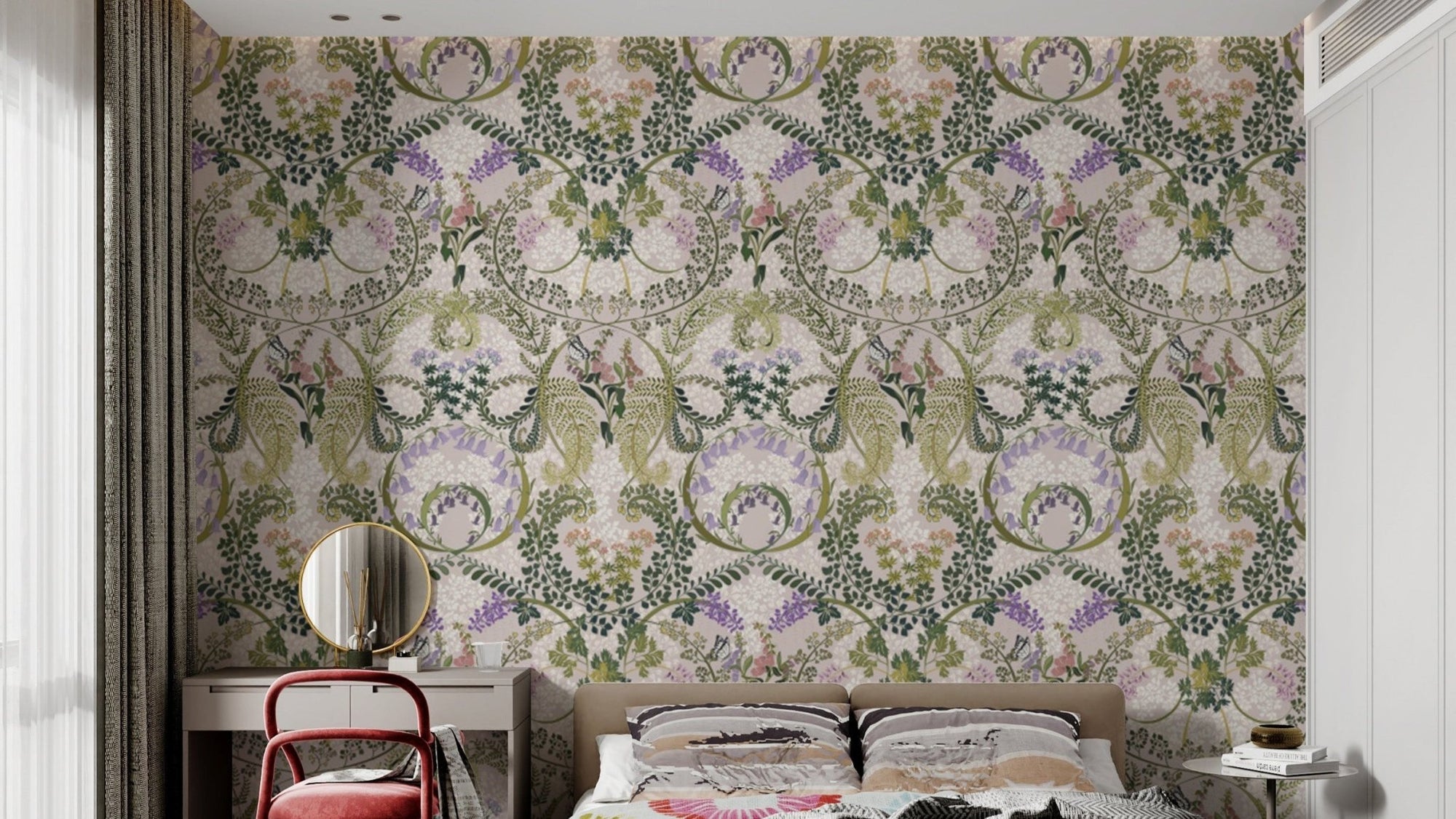 Wildlife and nature blend in Enchanted Forest Fauna wallpaper. AN147