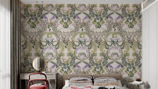 Wildlife and nature blend in Enchanted Forest Fauna wallpaper. AN147