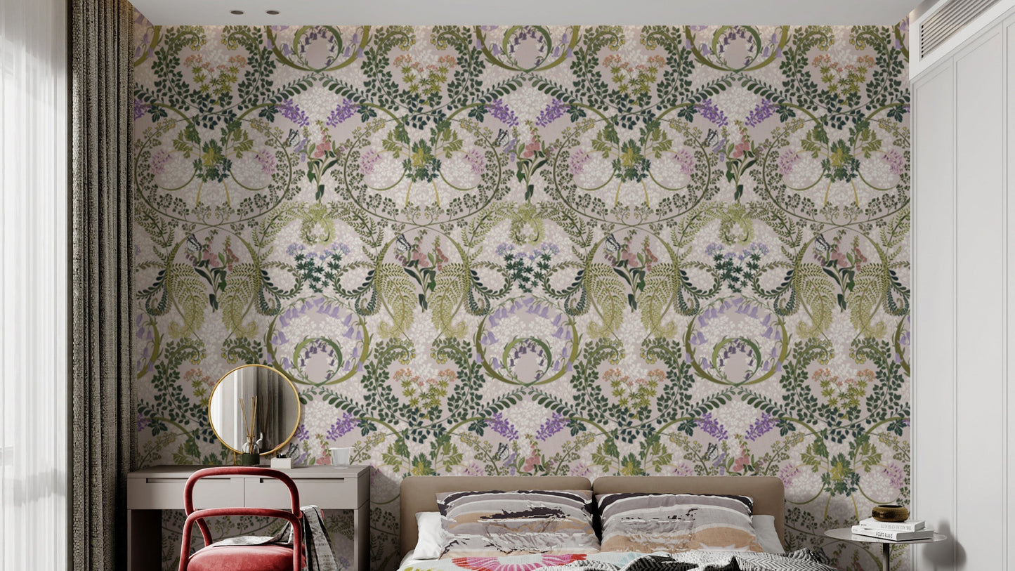 Wildlife and nature blend in Enchanted Forest Fauna wallpaper.