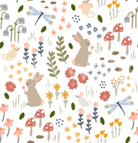 Soft pastel woodland floral print

