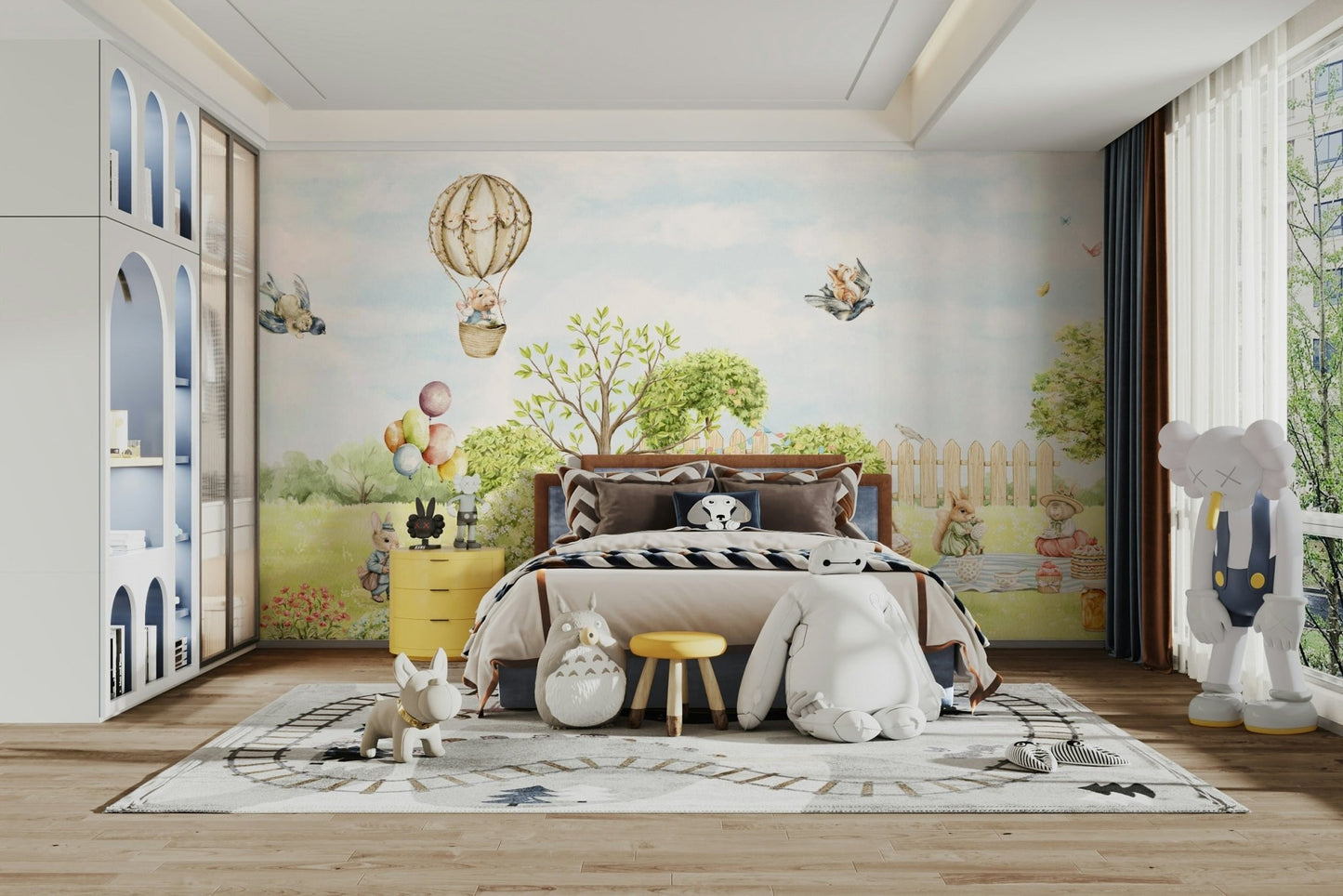 High-resolution image of a whimsical forest.

