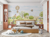 Focus on friendly animals and natural elements.

