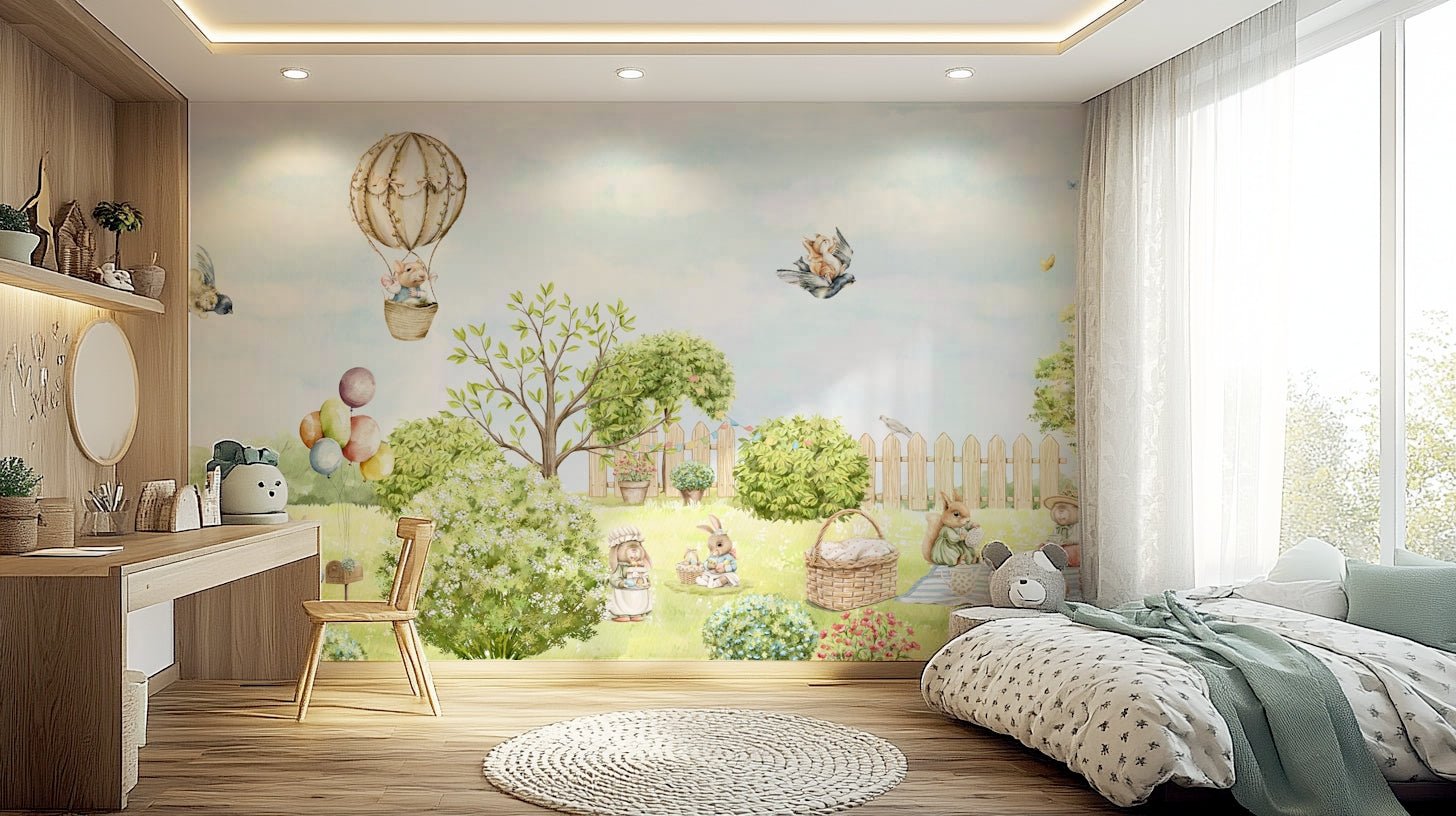 Playful foxes, curious deer, wise owls, cheerful squirrels (or similar).

