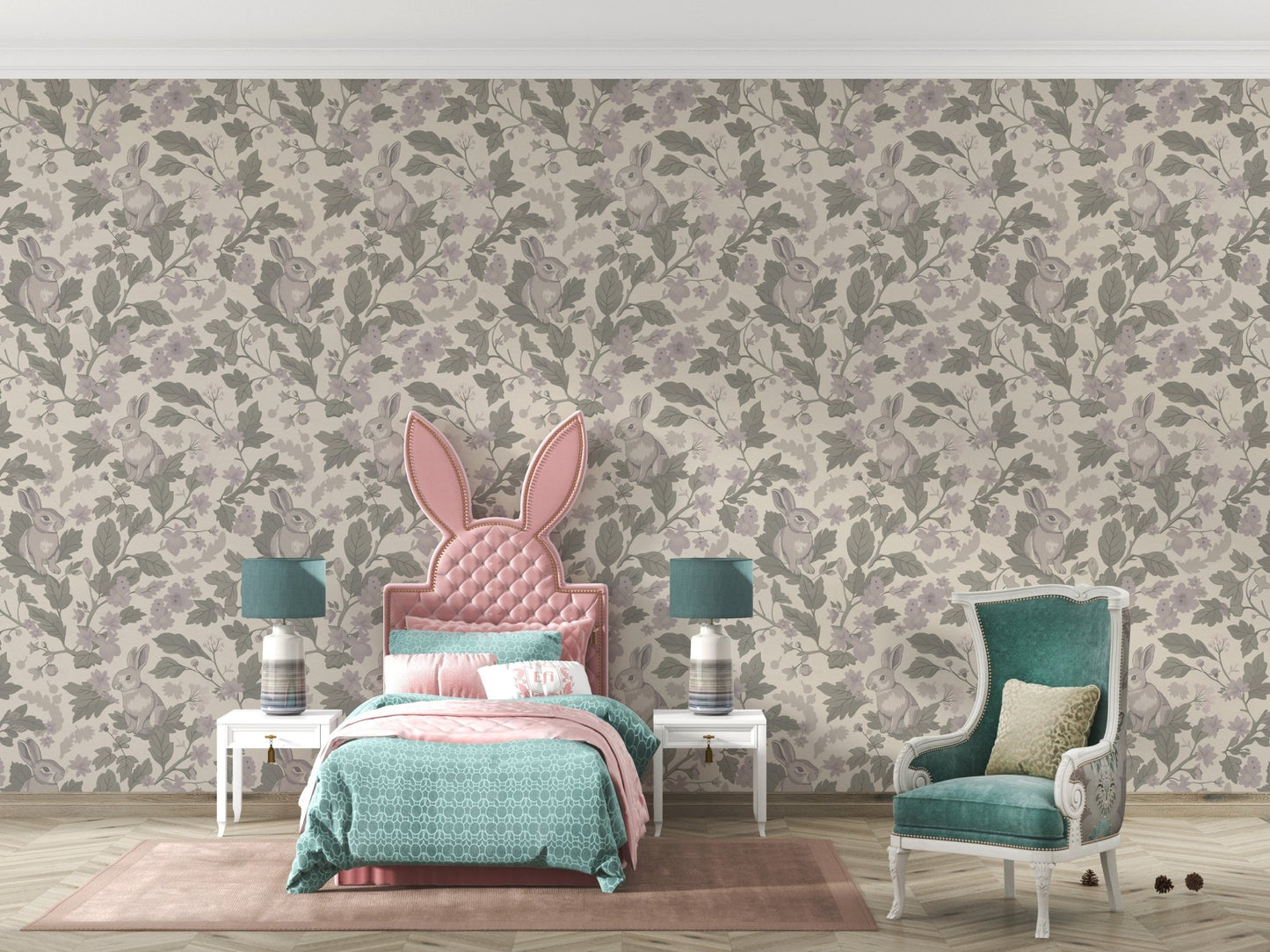 Woodland Garden – Dusty Lavender Wallpaper⁠